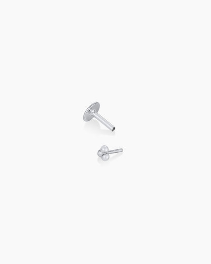 14K Gold Trio Flat Back Single Stud