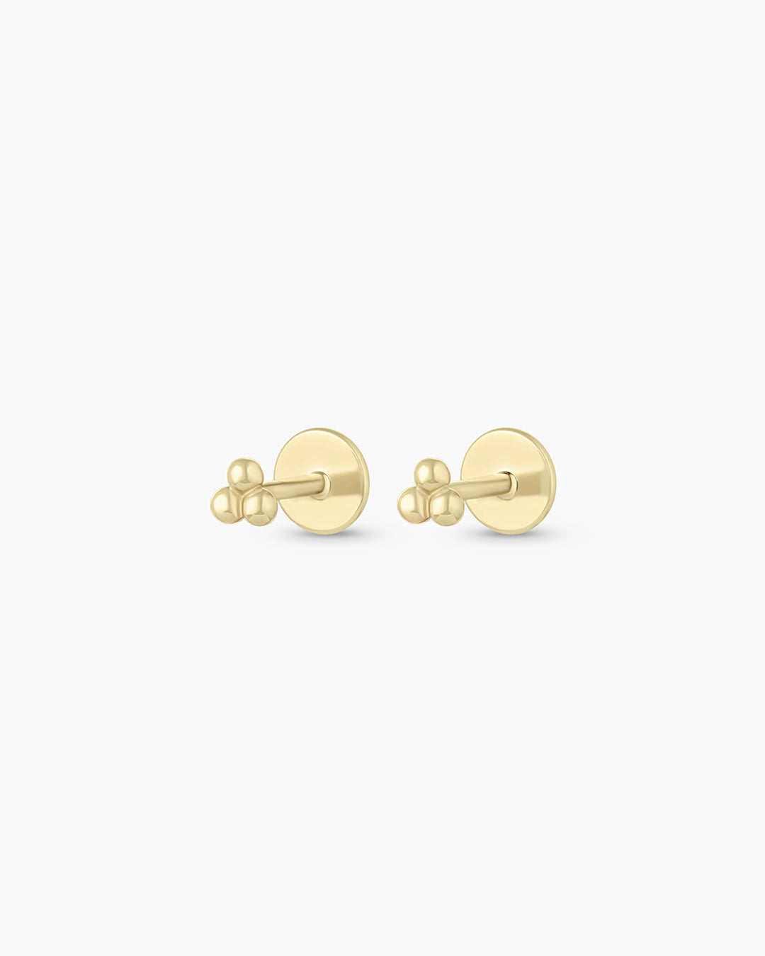 14K Gold Trio Flat Back Studs