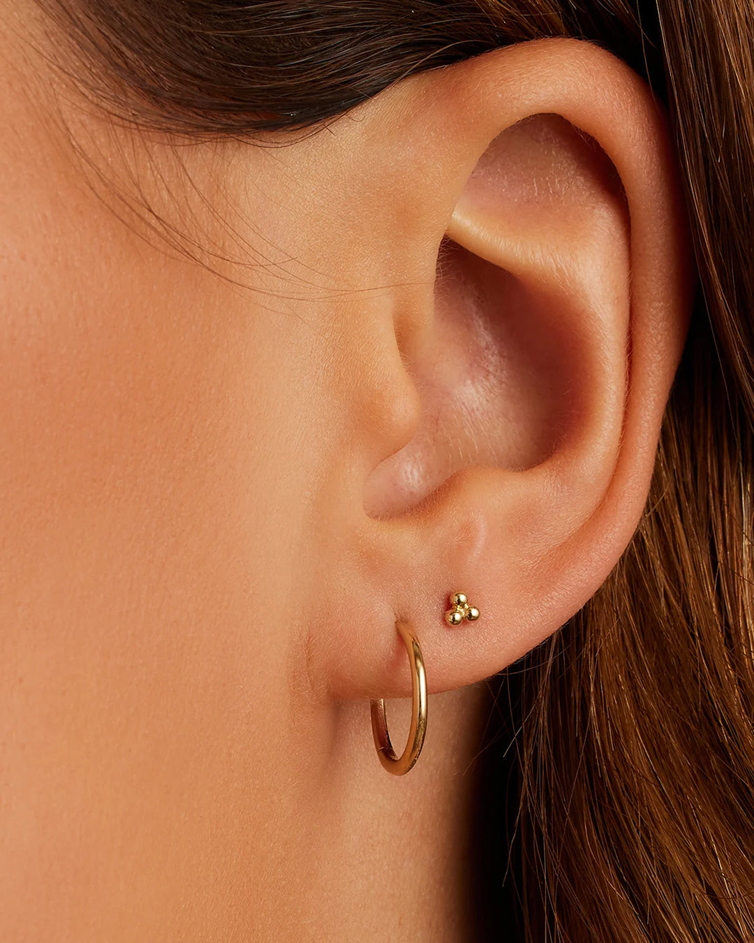 14K Gold Trio Flat Back Studs