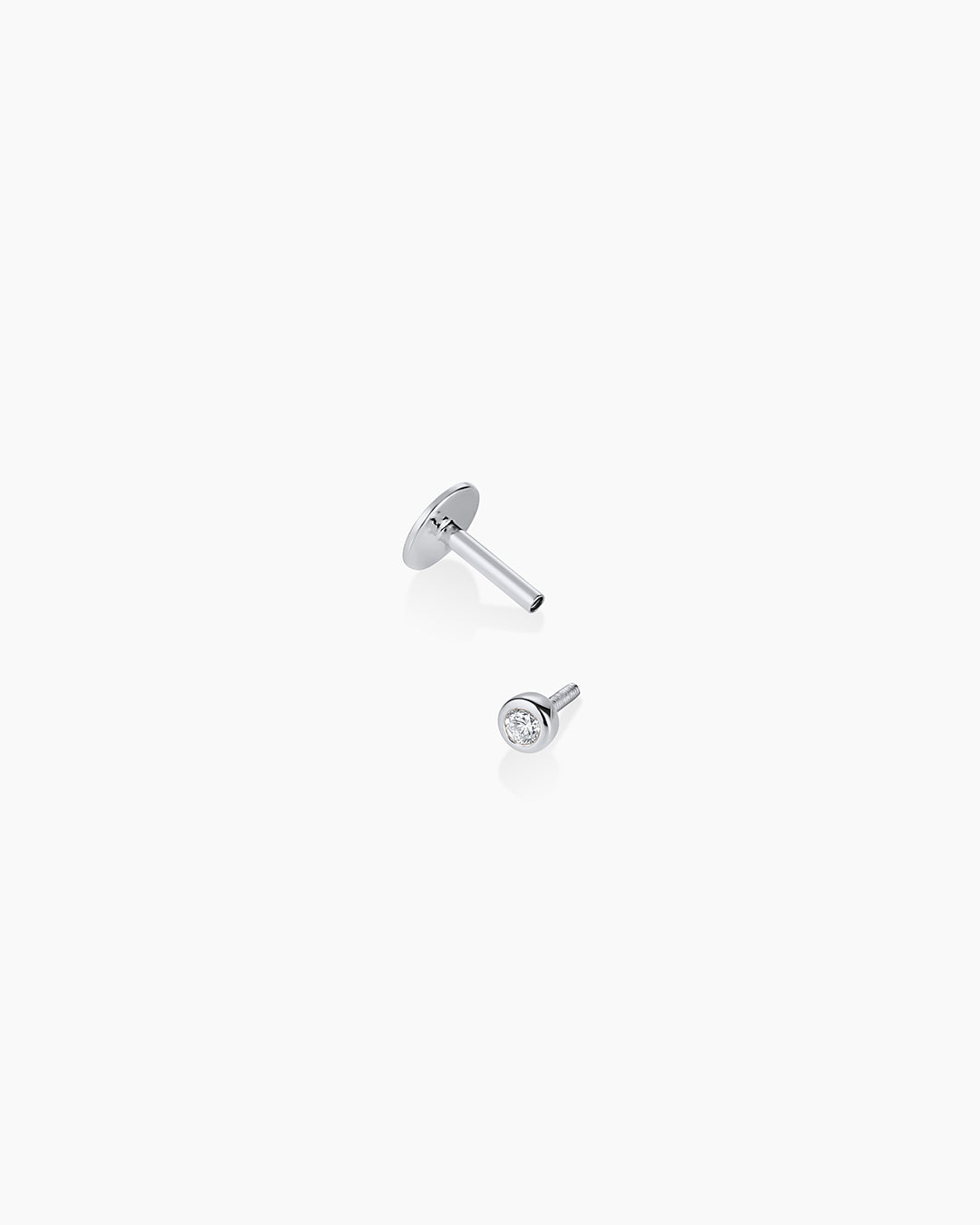 14K Classic Diamond Flat Back Single Stud