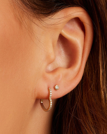 14K Classic Diamond Flat Back Studs