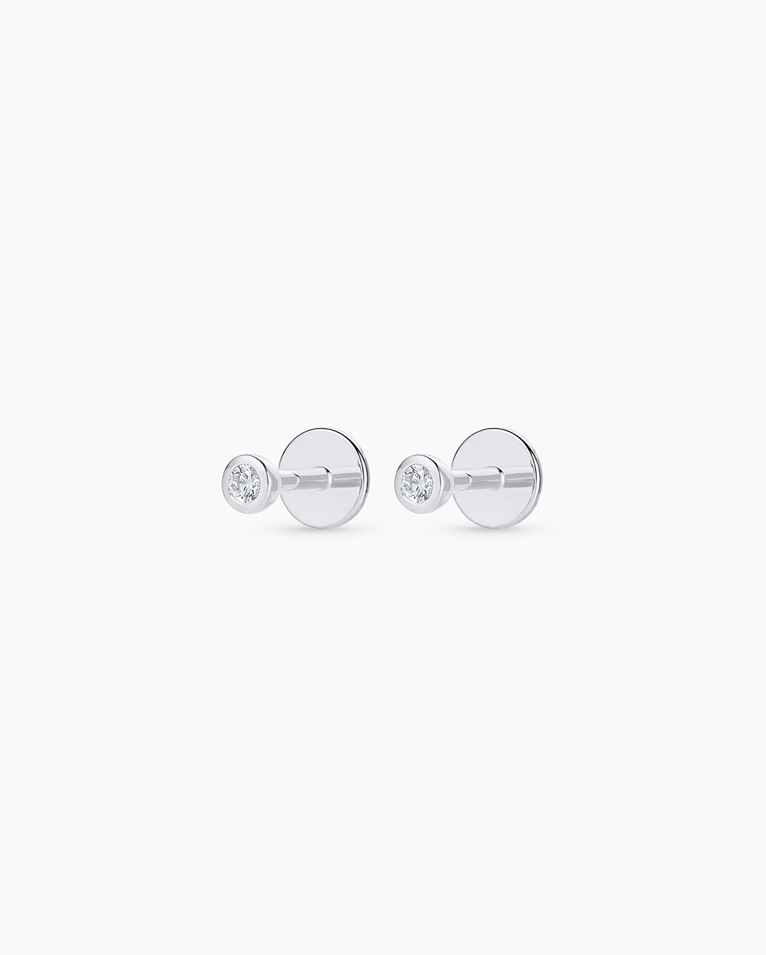 14K Classic Diamond Flat Back Studs