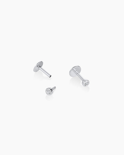 14K Classic Diamond Flat Back Studs