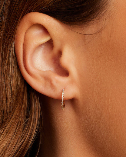 14K Diamond Pavé Single Huggie