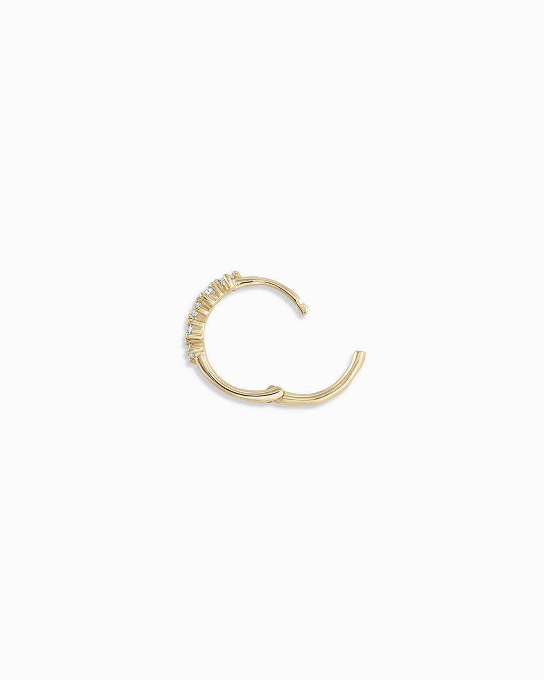 14K Diamond Row Single Huggie