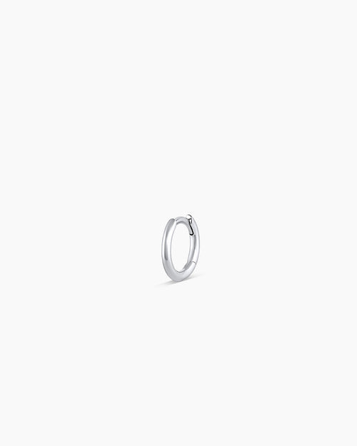 14K White Gold Classic Single Huggie