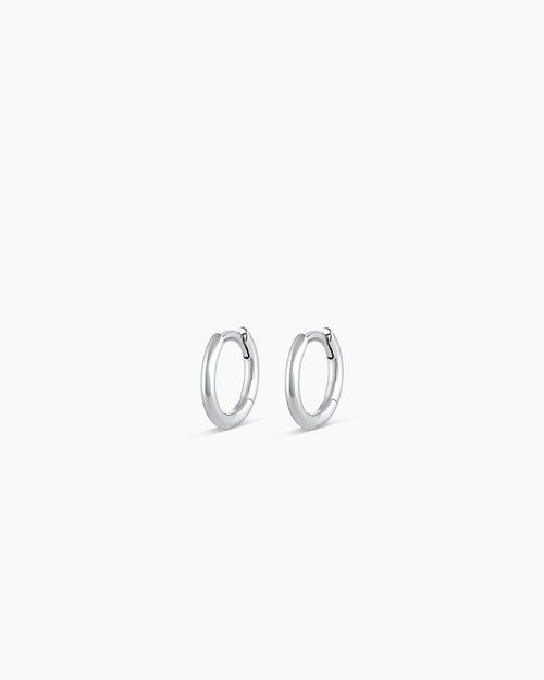 14K White Gold Classic Huggies