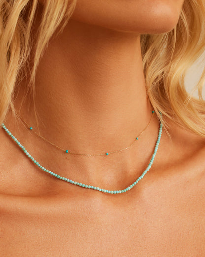 14K Gold Turquoise Newport Necklace