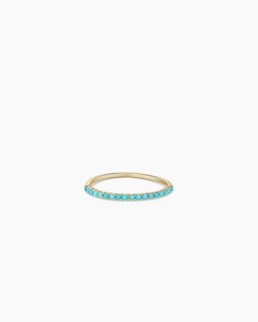 14K Gold Turquoise Row Ring