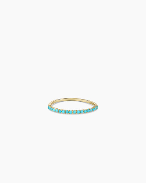 14K Gold Turquoise Row Ring