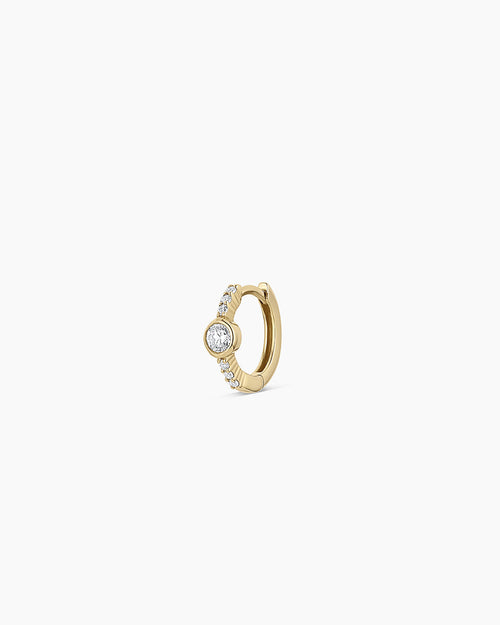 14K Lab Grown Diamond Circle Single Huggie