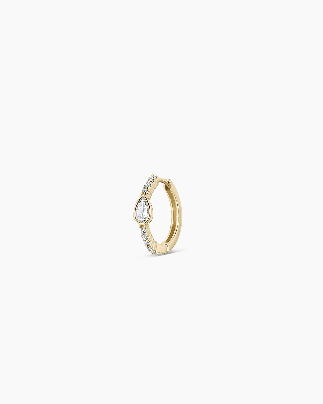 14K Lab Grown Diamond Pear Single Huggie