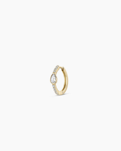 14K Lab Grown Diamond Pear Single Huggie