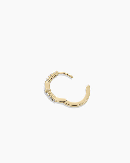 14K Lab Grown Diamond Emerald Single Huggie