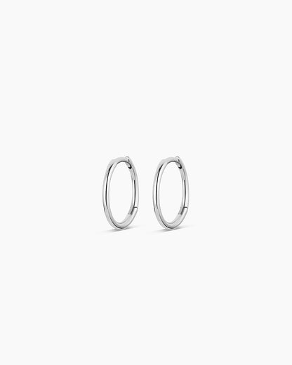 14K White Gold Classic Huggies