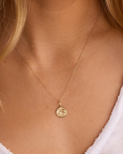 14K Diamond Zodiac Coin Charm