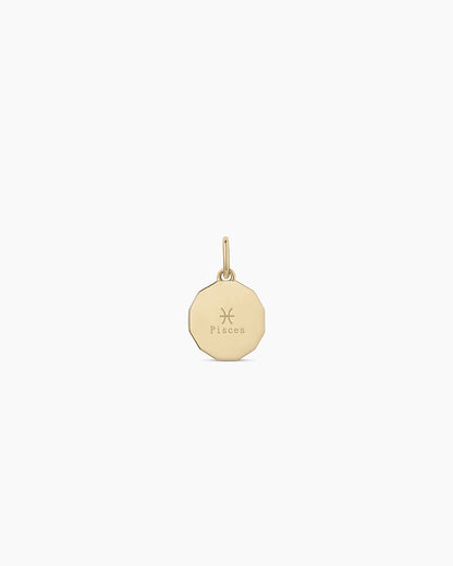14K Diamond Zodiac Coin Charm