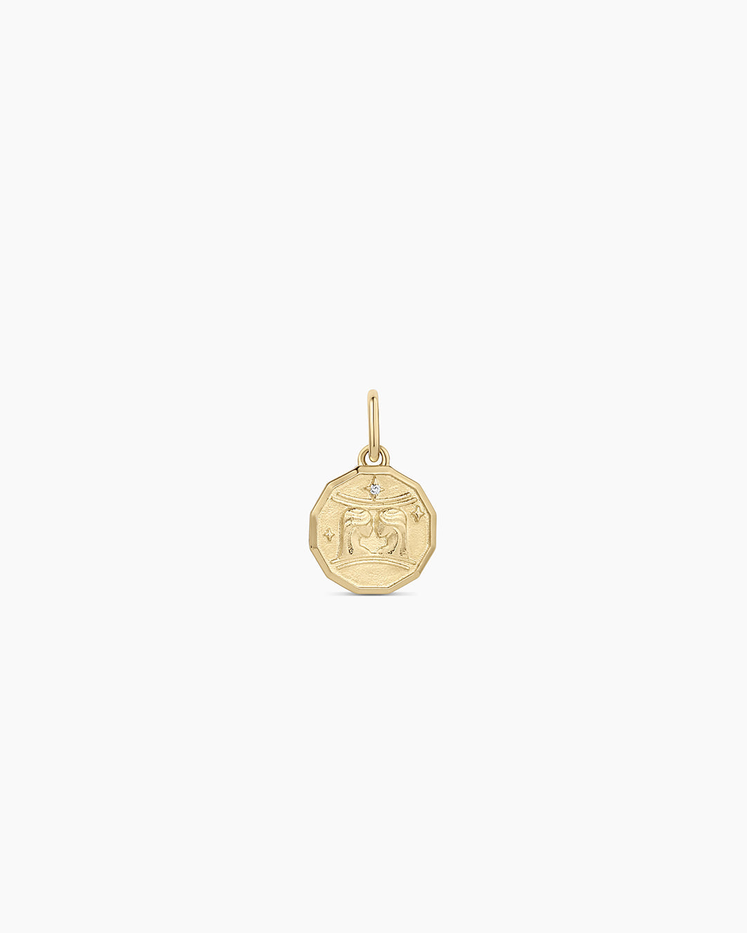14K Diamond Zodiac Coin Charm