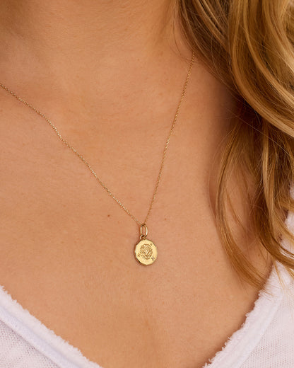 14K Diamond Zodiac Coin Charm