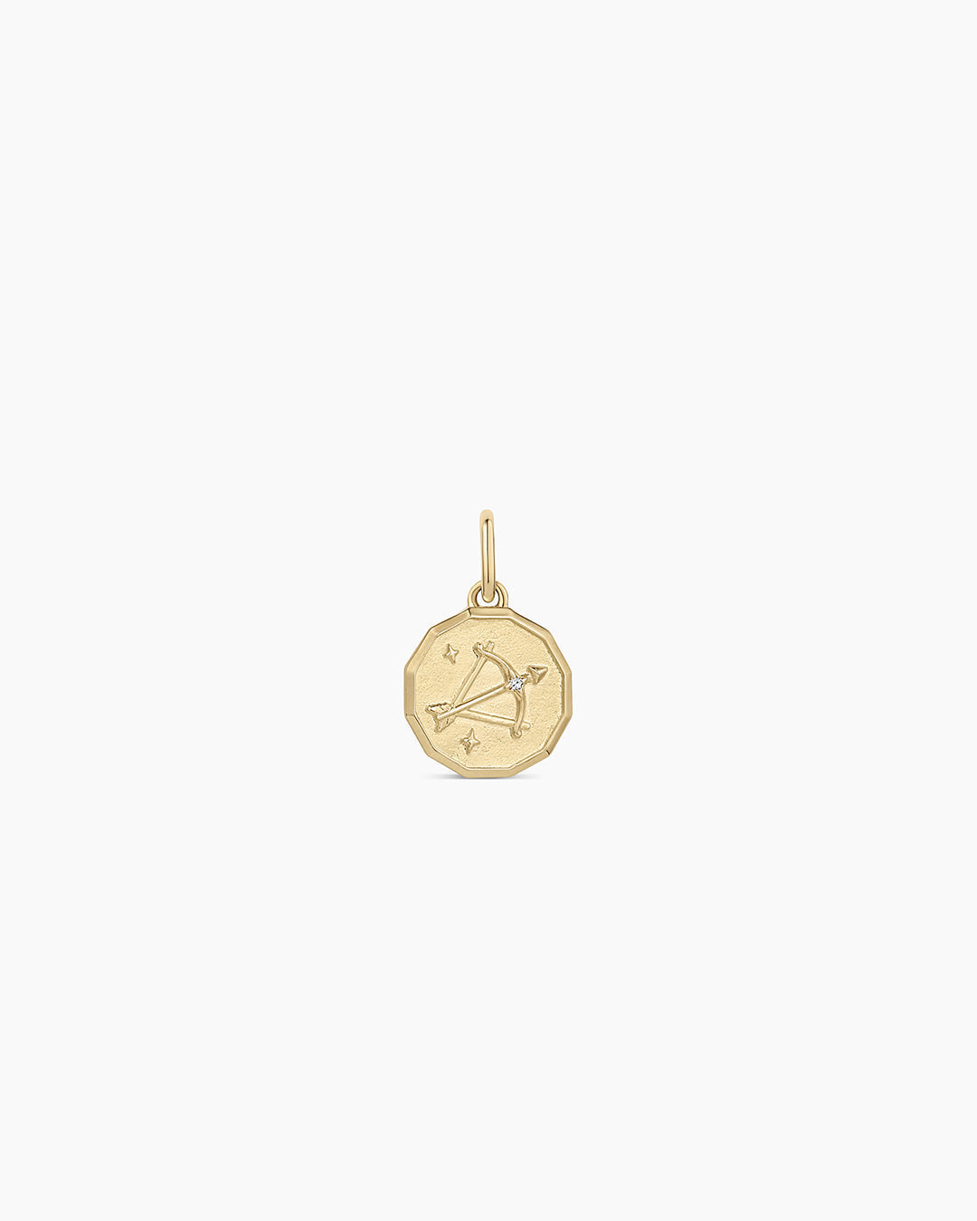 14K Diamond Zodiac Coin Charm