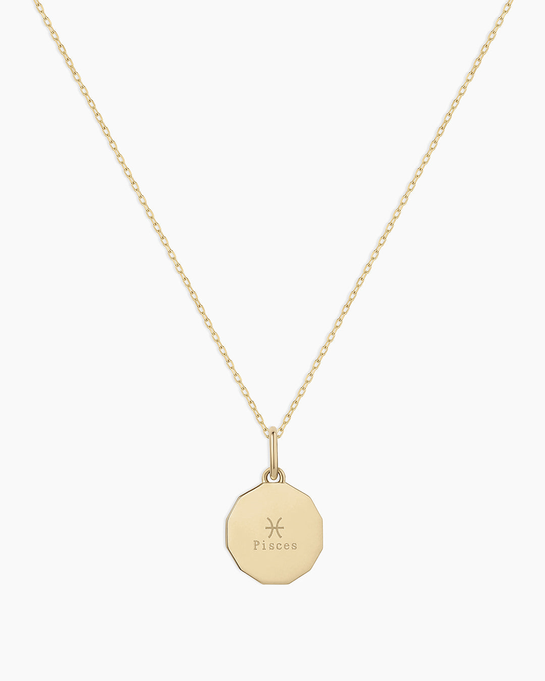 14K Diamond Zodiac Coin Charm Necklace