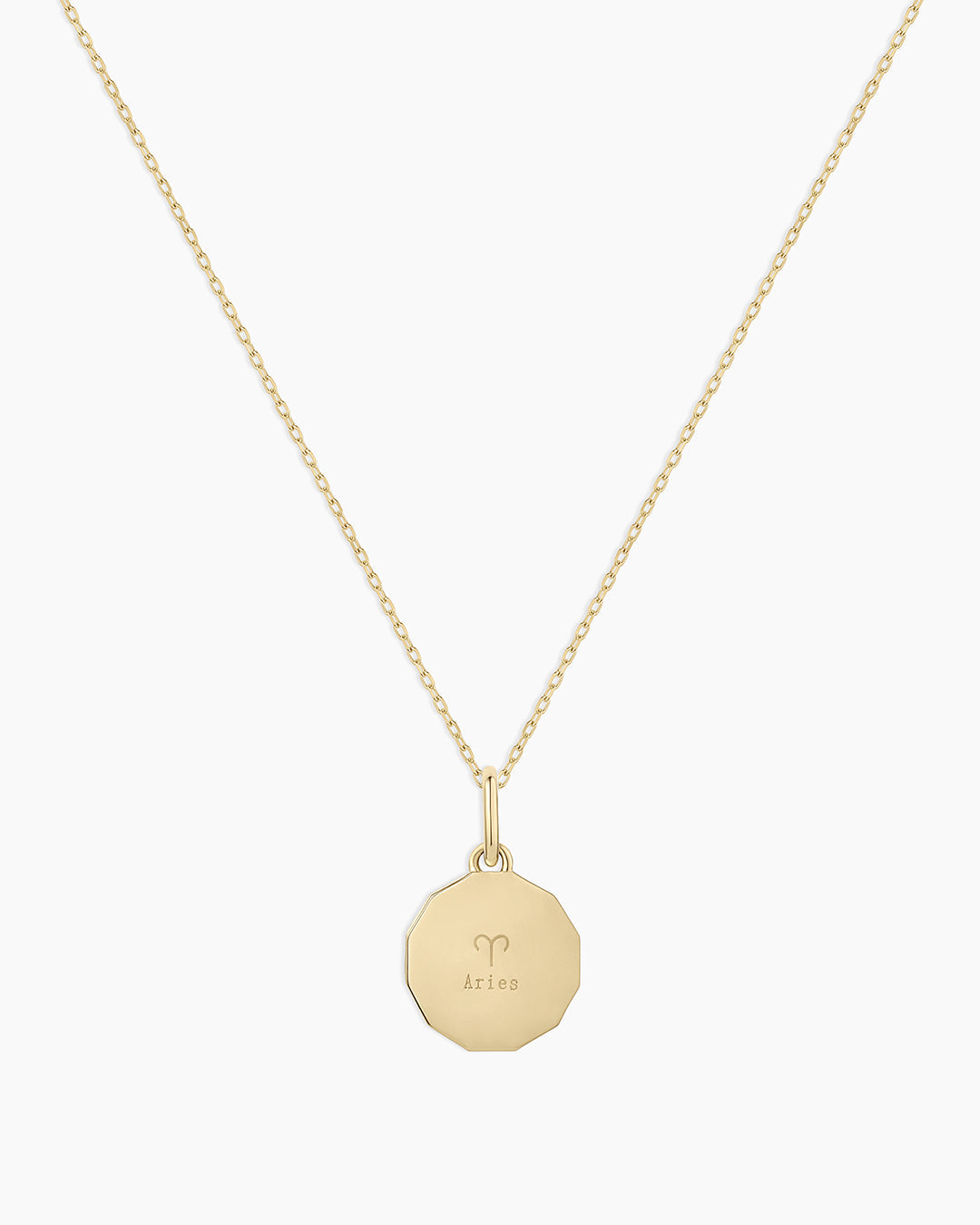 14K Diamond Zodiac Coin Charm Necklace