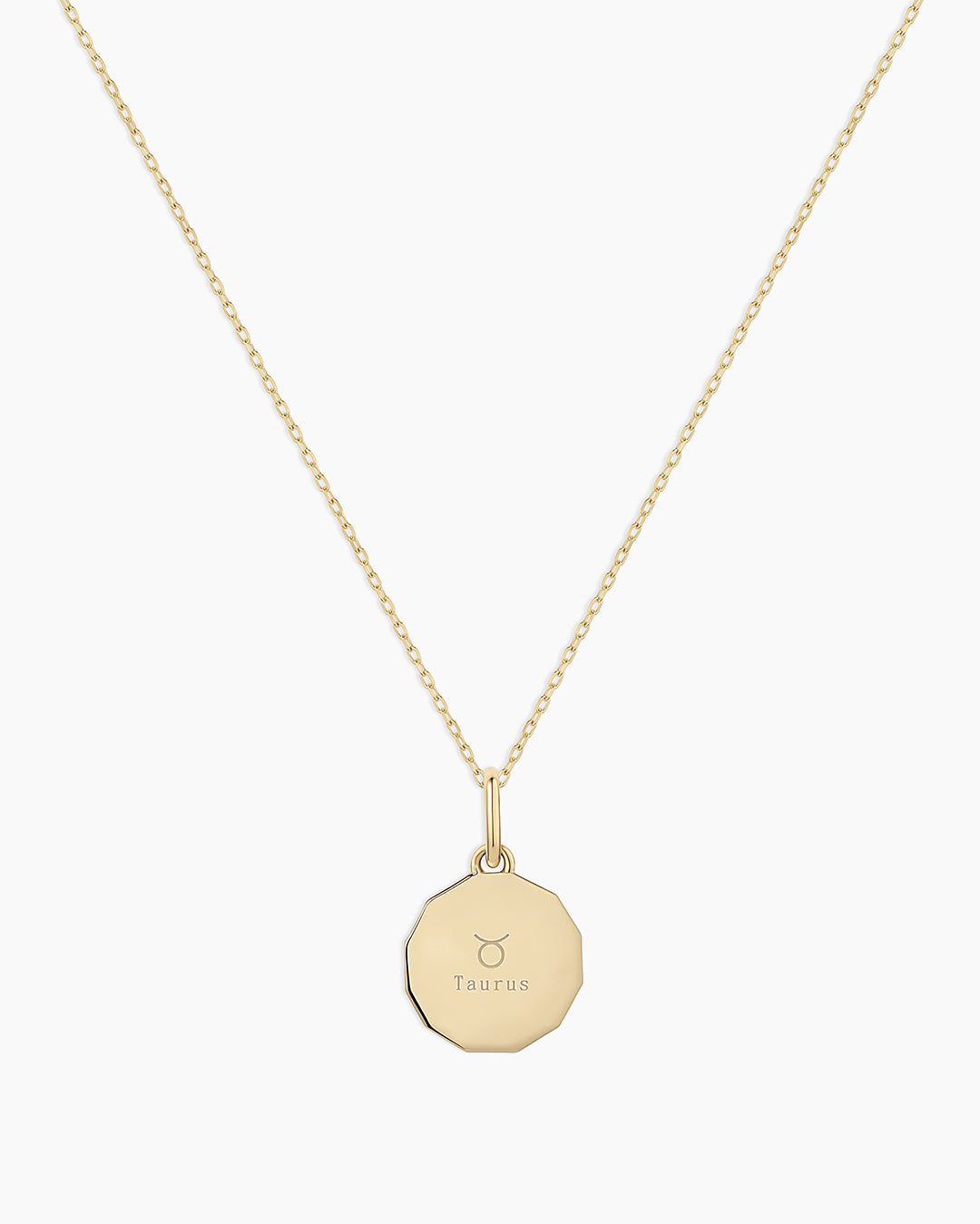 14K Diamond Zodiac Coin Charm Necklace