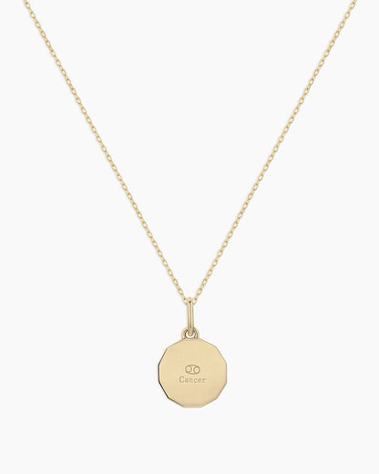 14K Diamond Zodiac Coin Charm Necklace
