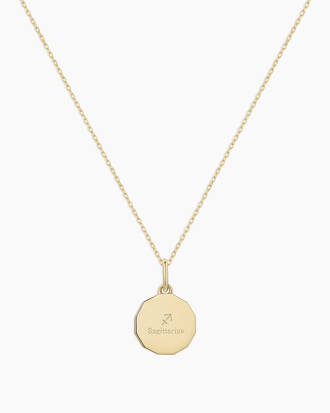 14K Diamond Zodiac Coin Charm Necklace