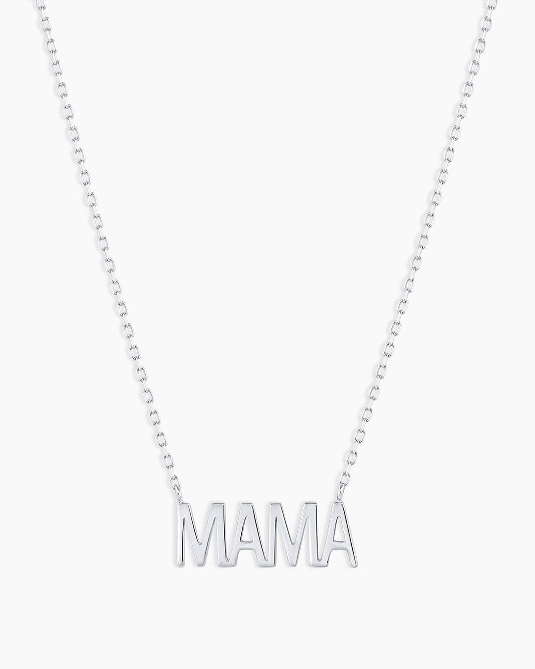 14K White Gold Mama Necklace