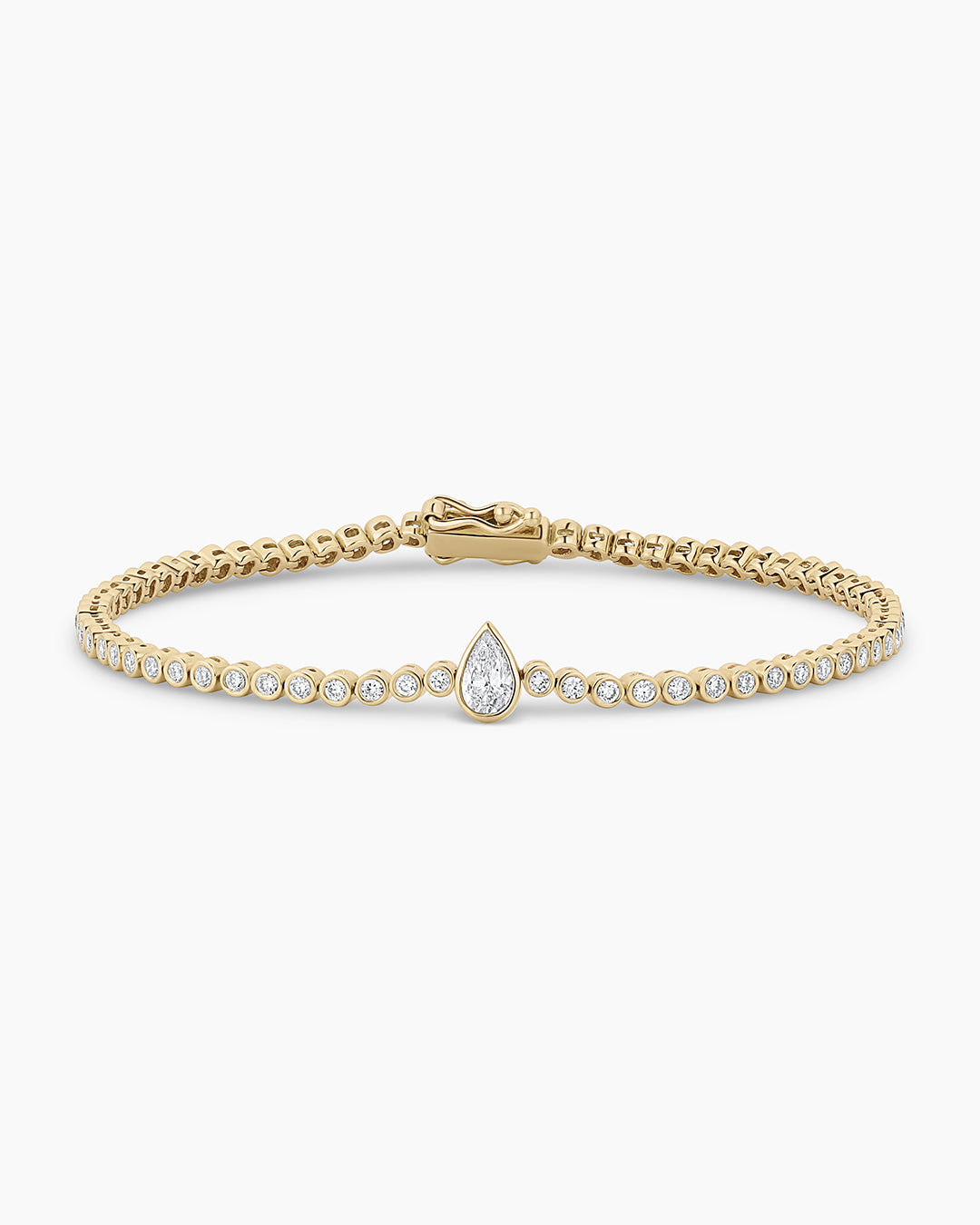 14K Lab Grown Diamond Pear Tennis Bracelet