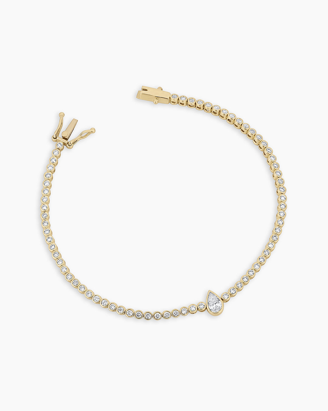 14K Lab Grown Diamond Pear Tennis Bracelet