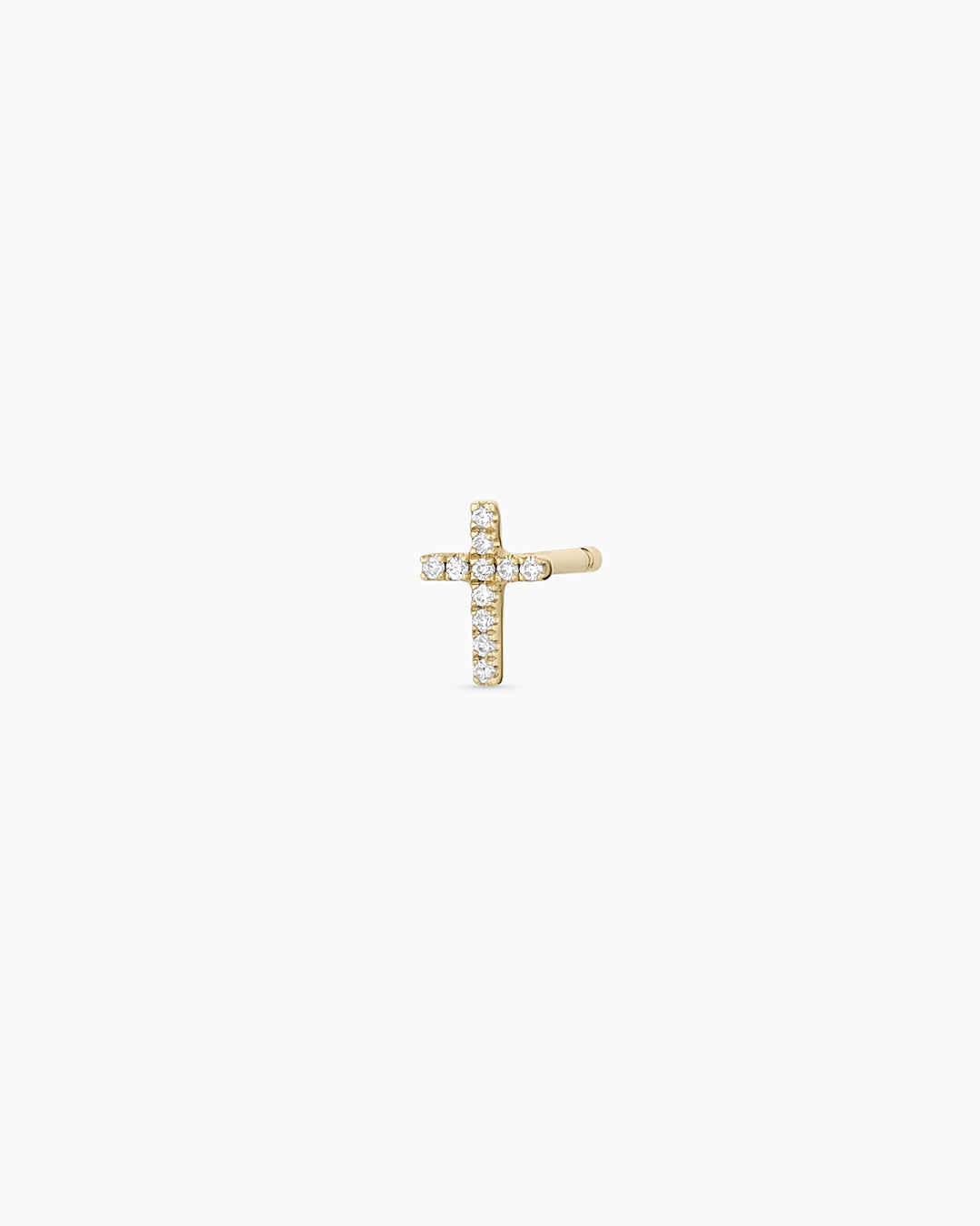 14K Diamond Cross Single Stud