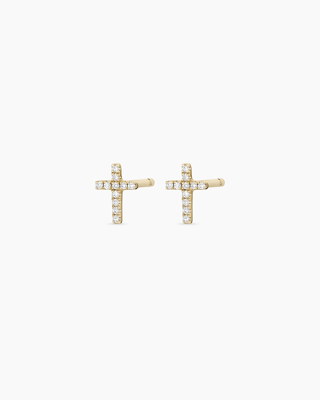 14K Diamond Cross Studs
