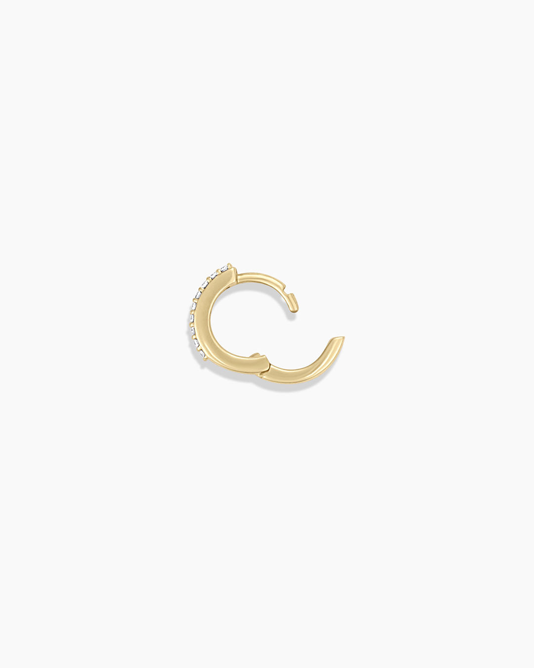 14K Diamond Double Down Single Huggie