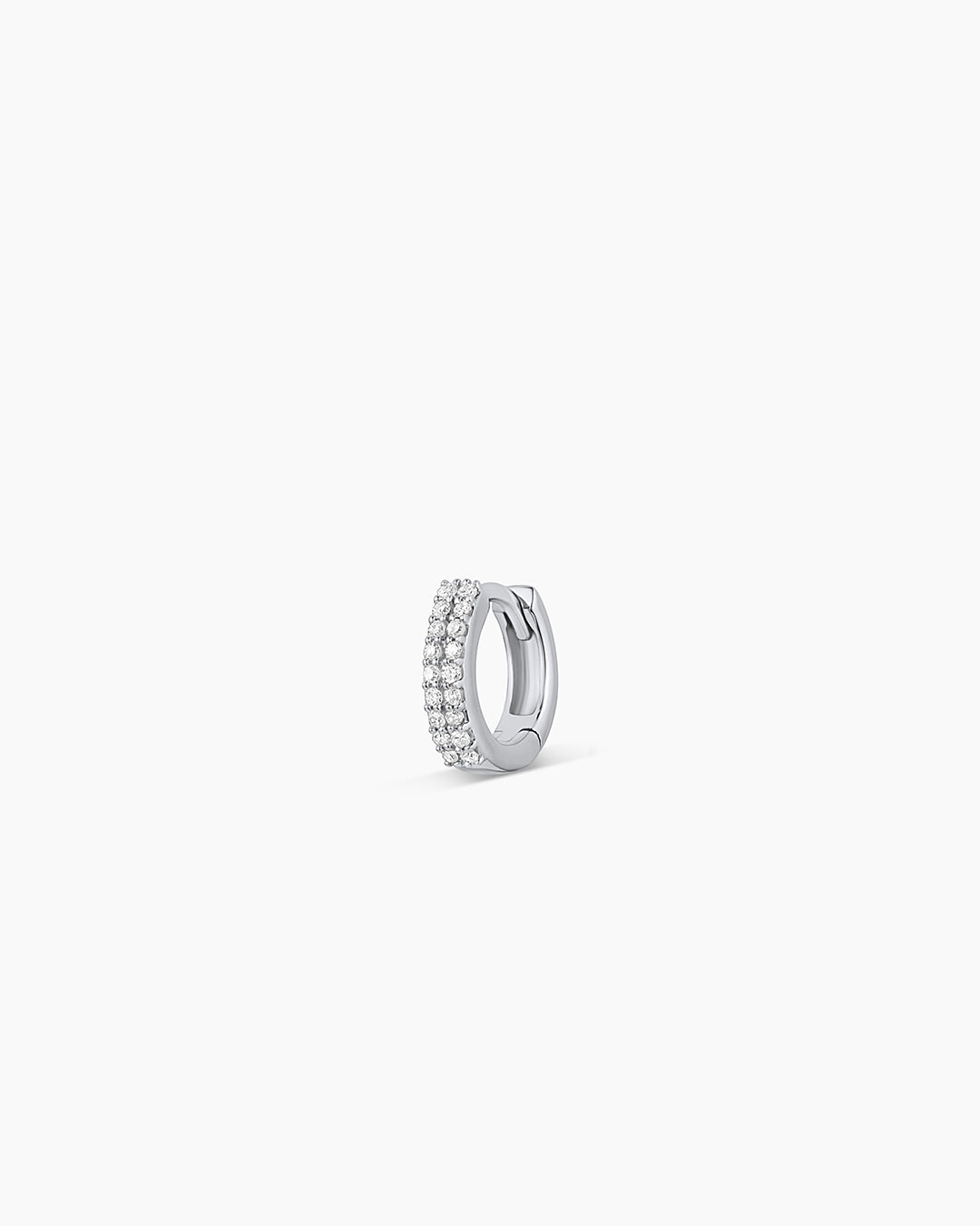 14K Diamond Double Down Single Huggie