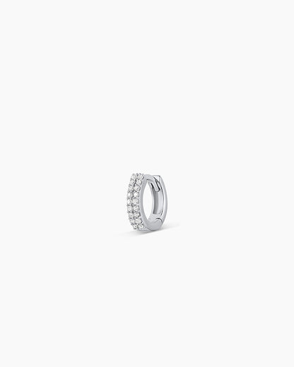 14K Diamond Double Down Single Huggie