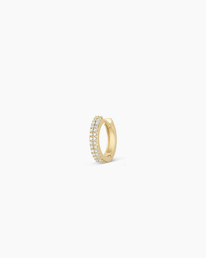 14K Diamond Double Down Single Huggie