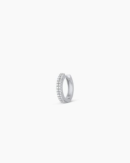 14K Diamond Double Down Single Huggie