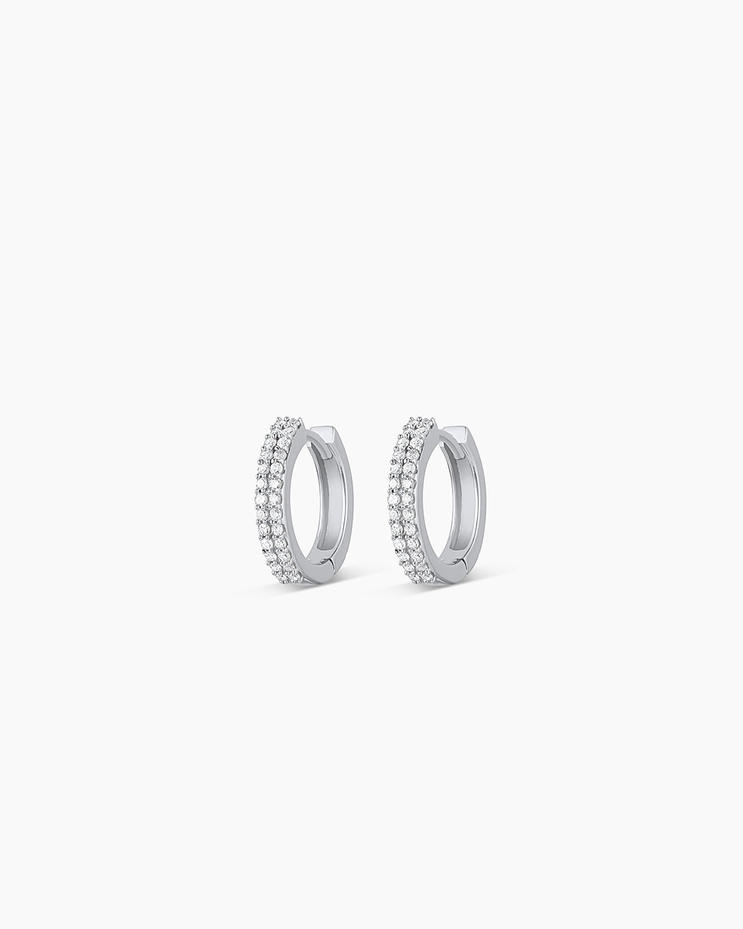 14K Diamond Double Down Huggies