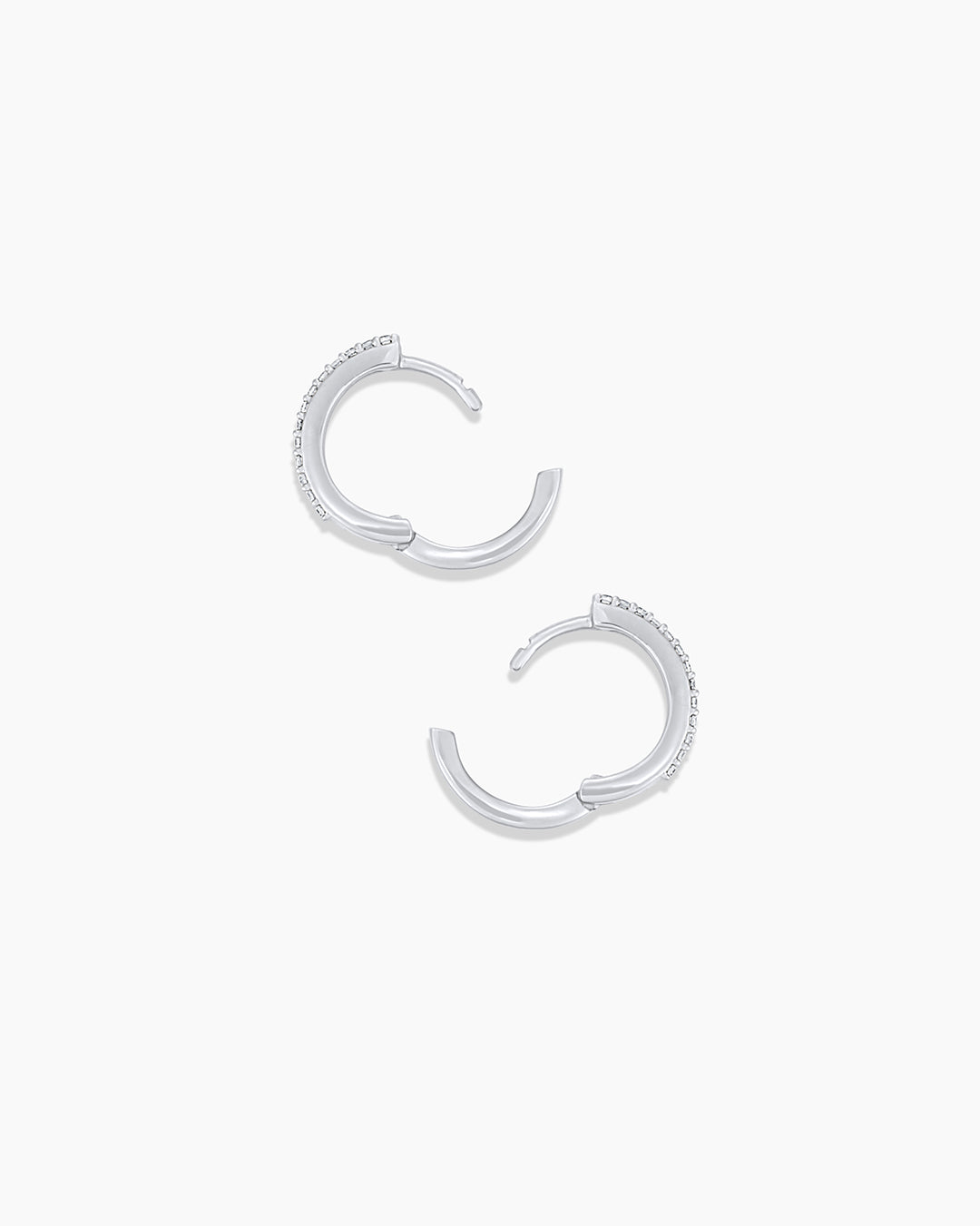 14K Diamond Double Down Huggies