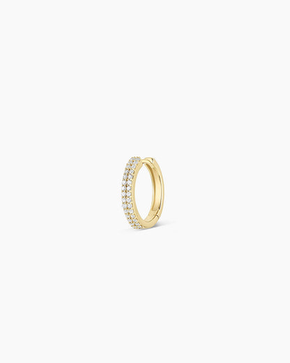 14K Diamond Double Down Single Huggie