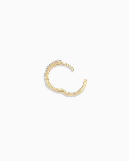 14K Diamond Double Down Single Huggie