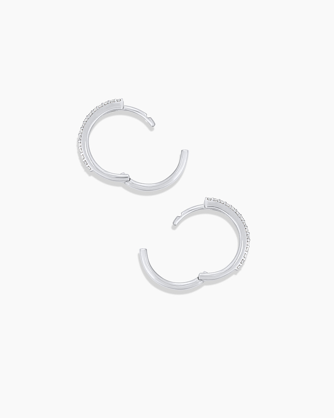 14K Diamond Double Down Huggies