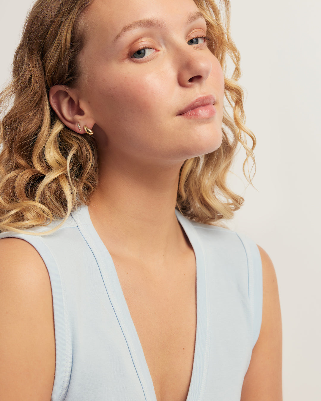 14K Elle Diamond Row Studs