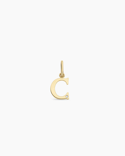 14K Diamond Vintage Alphabet Charm
