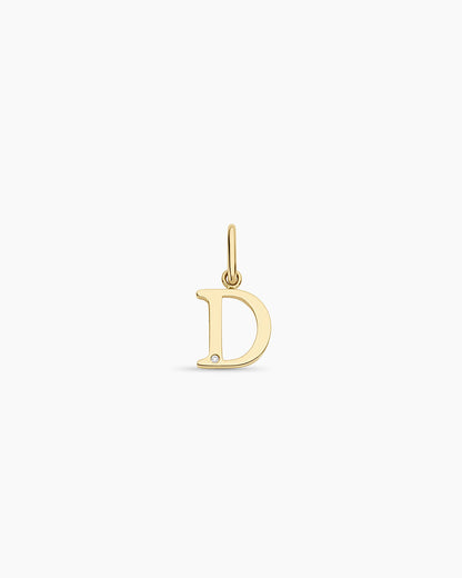 14K Diamond Vintage Alphabet Charm