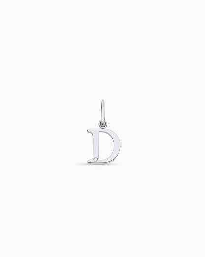 14K Diamond Vintage Alphabet Charm
