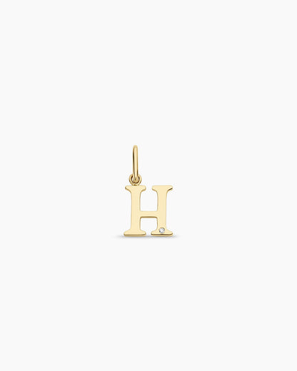 14K Diamond Vintage Alphabet Charm