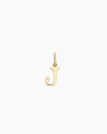 14K Diamond Vintage Alphabet Charm